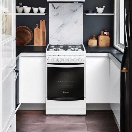 Плита Комбинированная Gefest 5102-02 белый (металлическая крышка) реш.чугун