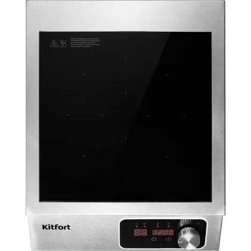 Плита Индукционная Kitfort КТ-143 серебристый/черный стеклокерамика (настольная)