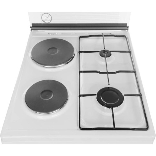 Плита Комбинированная Darina 1D KM 241 337 W белый/черный (стеклянная крышка) реш.сталь