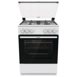 Газовая плита Gorenje, автоматический электроподжиг варочной поверхности и духовки, чугунные решетки, цвет белый