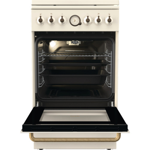 Тип плиты: газовая, Тип варочной поверхности: газовая, Цвет: бежевый, Гриль: Есть, Ширина, см: 50