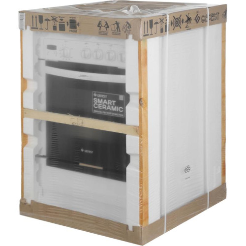 Плита Газовая Gefest 6100-03 белый (металлическая крышка) реш.чугун