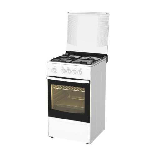 Плита Газовая Darina 1B1 GM 441 018 W белый/черный (стеклянная крышка) реш.чугун
