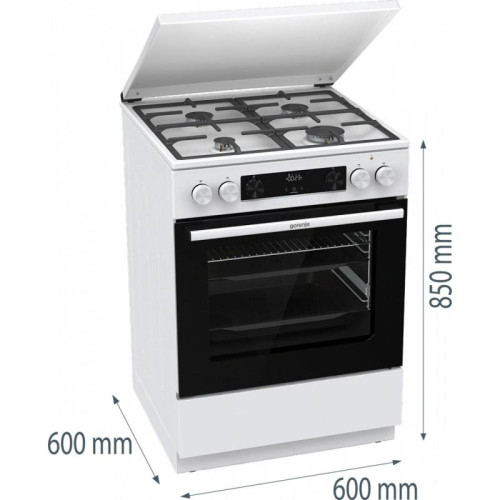 Плита Комбинированная Gorenje GKS6C71WF белый (металлическая крышка) реш.чугун Плита Комбинированная Gorenje GKS6C71WF белый (металлическая крышка) реш.чугун