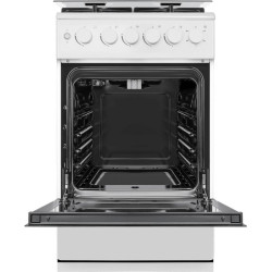 Газовая плита/ Газовая плита, 50 см, газовая варочная поверхность, духовка газ, решетки эмаль, гидролизная очистка, газ контроль, цвет белый