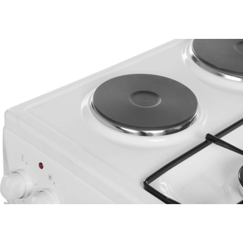 Плита Комбинированная Darina 1D KM 241 337 W белый/черный (стеклянная крышка) реш.сталь