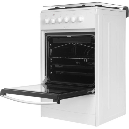 Плита Газовая Darina 1B KM 441 306 W белый/черный (стеклянная крышка) реш.сталь