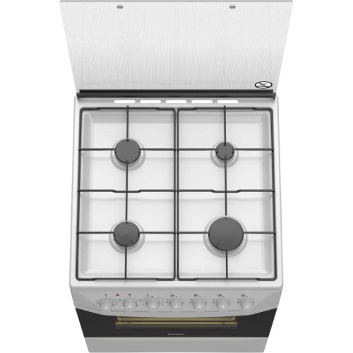 Плита Комбинированная Darina 1D КM 141 308 W белый/черный (стеклянная крышка) реш.сталь