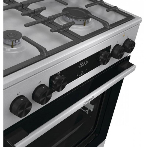 Плита Комбинированная Gorenje GKS6C72XF нержавеющая сталь (стеклянная крышка) реш.чугун