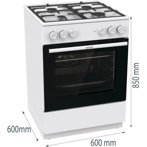 Плита Комбинированная Gorenje GK6A40WFFM белый (без крышки) реш.чугун