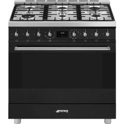 Варочный центр Smeg/ Варочный центр Smeg, Classica, серия Sinfonia, газовая варочная панель, сенсорное управление, таймер, акустический сигнал окончания приготовления, объем духовки 115 л, галогенное освещение, 3 стекла в дверце, энергоэффективность А, цв