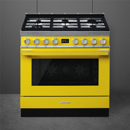 Варочные центры SMEG/ Portofino, Отдельностоящий варочный центр, 90*60 см, желтый