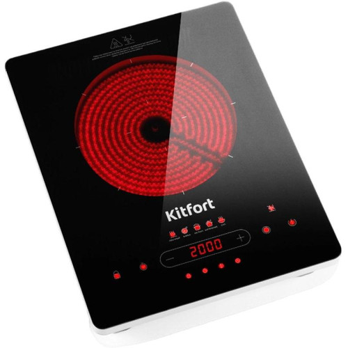 Плита Инфракрасная Kitfort КТ-153 черный/серебристый стеклокерамика (настольная)