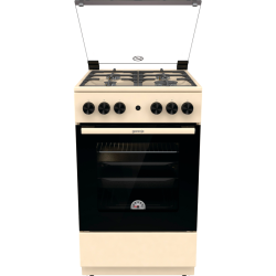 Газовая плита, 50 см, 4 конфорки, бежевый