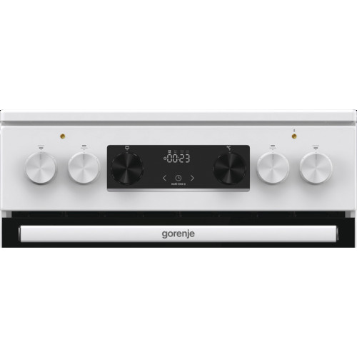 Плита Gorenje/ Плита Gorenje, полезный объем 70 л, эргономичные переключатели, сенсорный программатор IconLED, эмаль SilverMatte, очистка паром, индикатор остаточного тепла для каждой конфорки, дверца CompactDoor 2 стекла + 1 термослой, стеклокерамическая