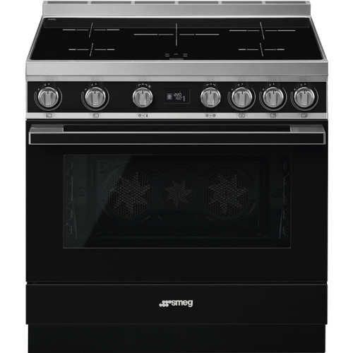 Варочные центры SMEG/ Portofino, Отдельностоящий варочный центр, 90*60 см, черный