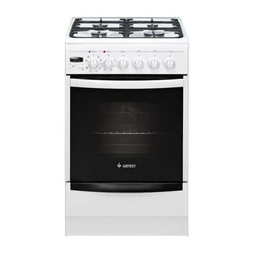 Плита Комбинированная Gefest ПГЭ 5102-03 белый (металлическая крышка) реш.чугун