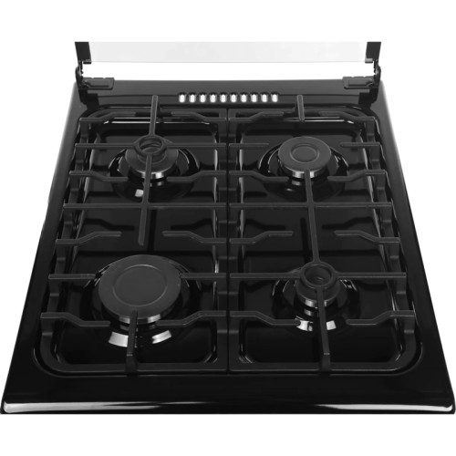 Газовая плита Midea, отдельностоящая, газовая варочная панель, 4 конфорки, автоподжиг, газконтроль, механический таймер (50 мин), объем дух. шкафа 59 л, цвет серый