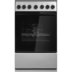 Электрическая плита Midea, отдельностоящая, электрическая варочная панель, 4 конфорки, механический таймер (120 мин), объем дух. шкафа 59 л, 9 режимов нагрева, цвет серый