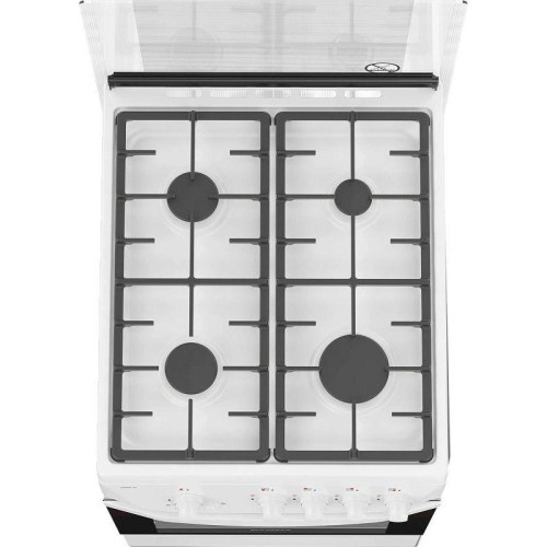 Плита Газовая Darina 1D1 GM 241 008 W белый/черный (стеклянная крышка) реш.чугун