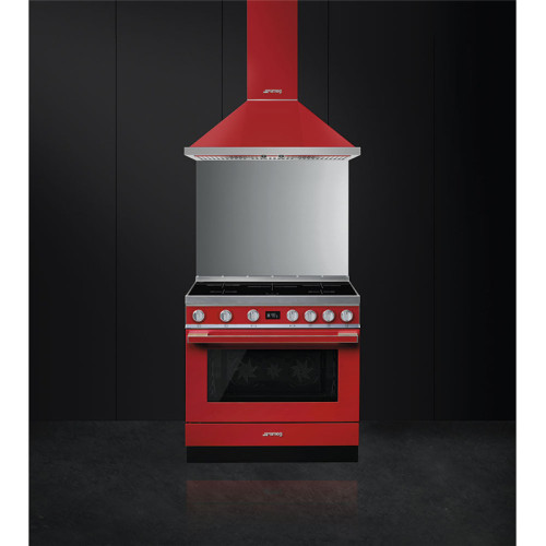 Варочные центры SMEG/ Portofino, Отдельностоящий варочный центр, 90*60 см, красный