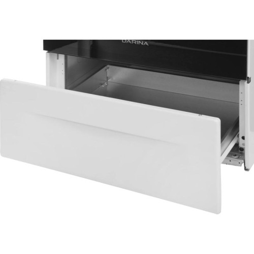 Плита Комбинированная Darina 1D KM 241 337 W белый/черный (стеклянная крышка) реш.сталь