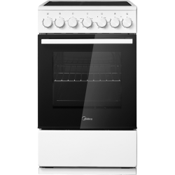 Электрическая плита Midea/ Электрическая плита Midea, отдельностоящая, электрическая варочная панель, 4 конфорки, механический таймер (120 мин), объем дух. шкафа 59 л, 4 режима нагрева, цвет белый