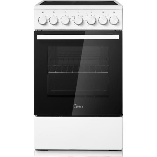 Электрическая плита Midea/ Электрическая плита Midea, отдельностоящая, электрическая варочная панель, 4 конфорки, механический таймер (120 мин), объем дух. шкафа 59 л, 4 режима нагрева, цвет белый
