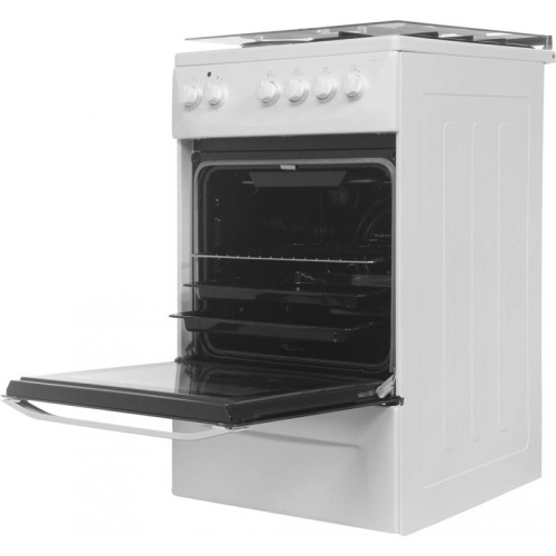 Плита Комбинированная Darina 1D KM 241 337 W белый/черный (стеклянная крышка) реш.сталь