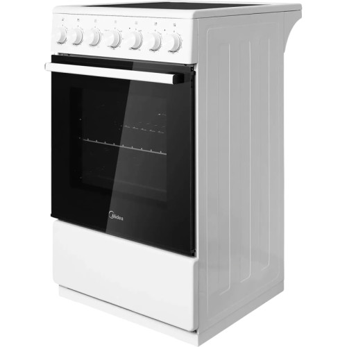 Электрическая плита Midea/ Электрическая плита Midea, отдельностоящая, электрическая варочная панель, 4 конфорки, механический таймер (120 мин), объем дух. шкафа 59 л, 4 режима нагрева, цвет белый