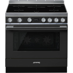 Варочные центры SMEG/ Portofino, Отдельностоящий варочный центр, 90*60 см, антрацит