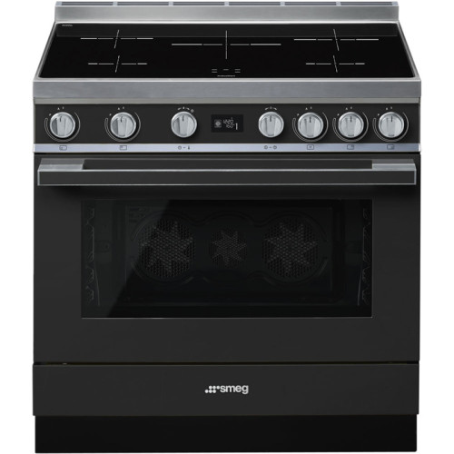 Варочные центры SMEG/ Portofino, Отдельностоящий варочный центр, 90*60 см, антрацит