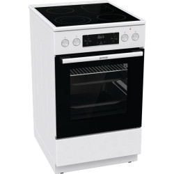 Плита Gorenje/ Плита Gorenje, полезный объем 70 л, эргономичные переключатели, сенсорный программатор IconLED, эмаль SilverMatte, очистка паром, индикатор остаточного тепла для каждой конфорки, телескопические направляющие на 2-х уровнях, дверца CompactDo