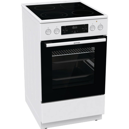 Плита Gorenje/ Плита Gorenje, полезный объем 70 л, эргономичные переключатели, сенсорный программатор IconLED, эмаль SilverMatte, очистка паром, индикатор остаточного тепла для каждой конфорки, телескопические направляющие на 2-х уровнях, дверца CompactDo
