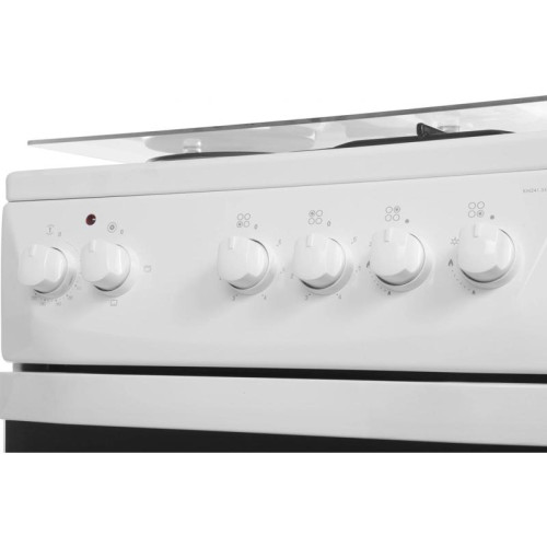 Плита Комбинированная Darina 1D KM 241 337 W белый/черный (стеклянная крышка) реш.сталь