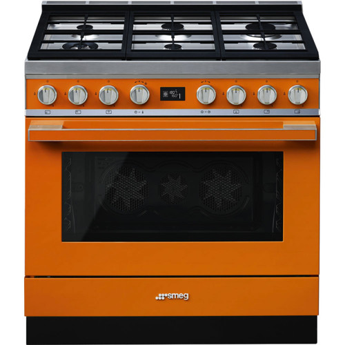Варочные центры SMEG/ Portofino, Отдельностоящий варочный центр, 90*60 см, оранжевый