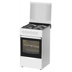 Плита Комбинированная Darina 1B KM 441 301 W белый/черный (стеклянная крышка) реш.сталь