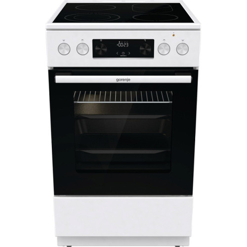 Плита Gorenje/ Плита Gorenje, полезный объем 70 л, эргономичные переключатели, сенсорный программатор IconLED, эмаль SilverMatte, очистка паром, индикатор остаточного тепла для каждой конфорки, телескопические направляющие на 2-х уровнях, дверца CompactDo