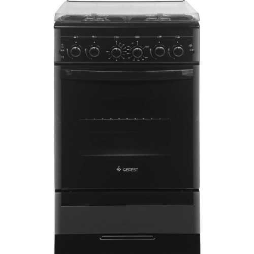 Плита Газовая Gefest ПГ 5300-02 0046 черный (стеклянная крышка) реш.чугун