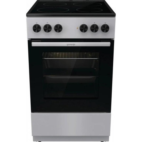 Плита Электрическая Gorenje GEC5A12SG серый/черный стеклокерамика (без крышки)