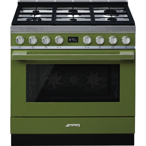 Варочные центры SMEG/ Portofino, Отдельностоящий варочный центр, 90*60 см, оливковый