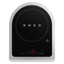 Настольная индукционная плита Smeg, 1 зона приготовления, мощность 1.45/2.1 кВт, сенсорное управление, таймер, звуковой сигнал, индикация остаточного тепла/времени, автоматическое отключение, термощуп, цвет черный матовый