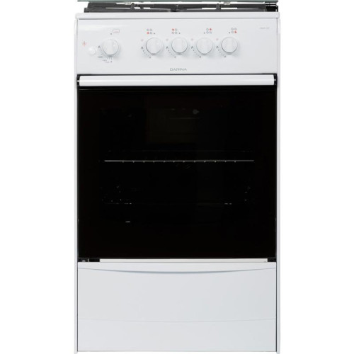 Плита Газовая Darina 1B1 GM 441 008 W белый/черный (стеклянная крышка) реш.чугун