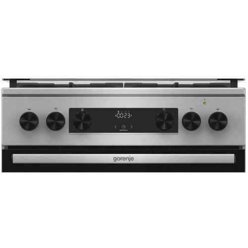 Плита Комбинированная Gorenje GKS6C72XF нержавеющая сталь (стеклянная крышка) реш.чугун