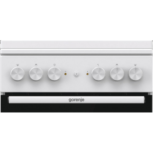 Комбинированная плита Gorenje, полезный объем 68 л, очистка паром AquaClean, сводчатая форма духовки, механическое управление, электроподжиг, цвет белый