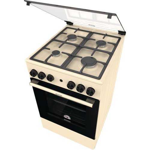 Газовая плита, 50 см, 4 конфорки, бежевый