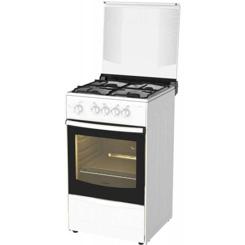 Плита Газовая Darina 1B GM 441 005 W белый (стеклянная крышка) реш.сталь