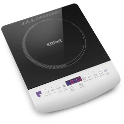 Плита Электрическая Kitfort КТ-101 белый/черный стеклокерамика (настольная)