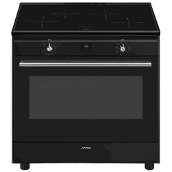 Варочный центр Smeg/ Варочный центр Smeg, Classica, серия Concerto, 90х60 см, индукционная варочная поверхность, электрическая духовка, 4 зоны нагрева, объем духовки 115 л, галогеновая подсветка, электромеханический контроль температуры, автоматическое оп