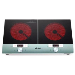 Плита Инфракрасная Kitfort КТ-155 черный/серебристый стеклокерамика (настольная)